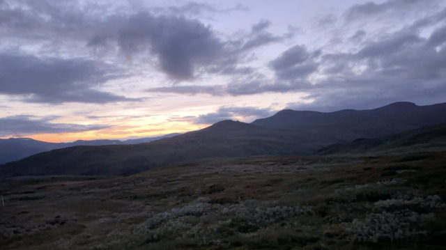 Sunset over the mountains.
