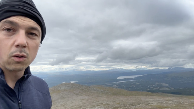 And a selfie on top of another summit. Much more fun and hospitable than the previous one. But I do look wrecked.