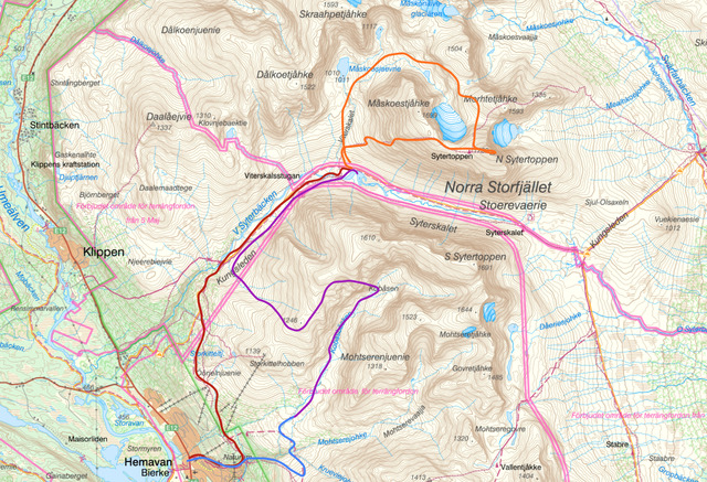 Roughly the path I hiked.